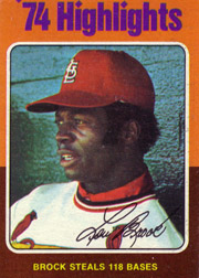 1975 Topps Baseball Cards      002       Lou Brock HL
